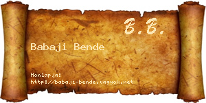 Babaji Bende névjegykártya