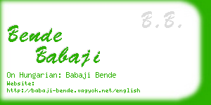 bende babaji business card